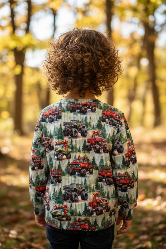 Crewneck Christmas Monster Truck Sweater