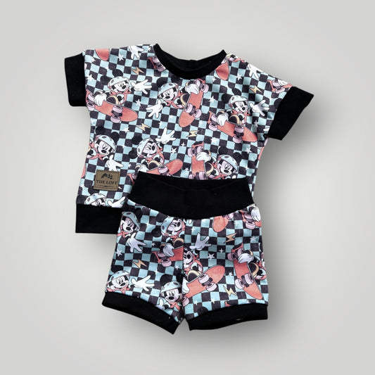 Crew neck t-shirt and short set